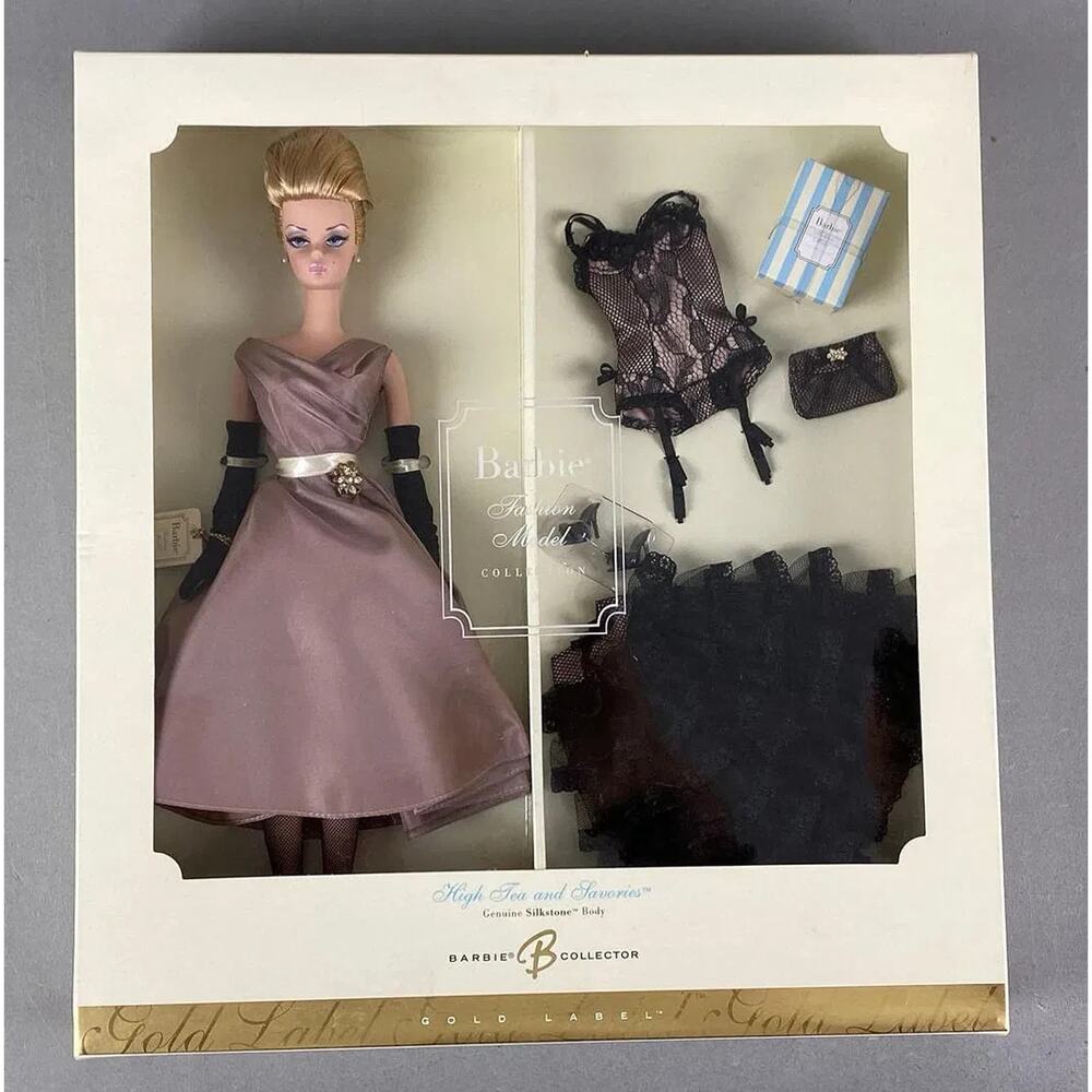 HIGH TEA AND SAVORIES SILKSTONE BARBIE DOLL GIFTSET 2006 MATTEL J0957 NRFB